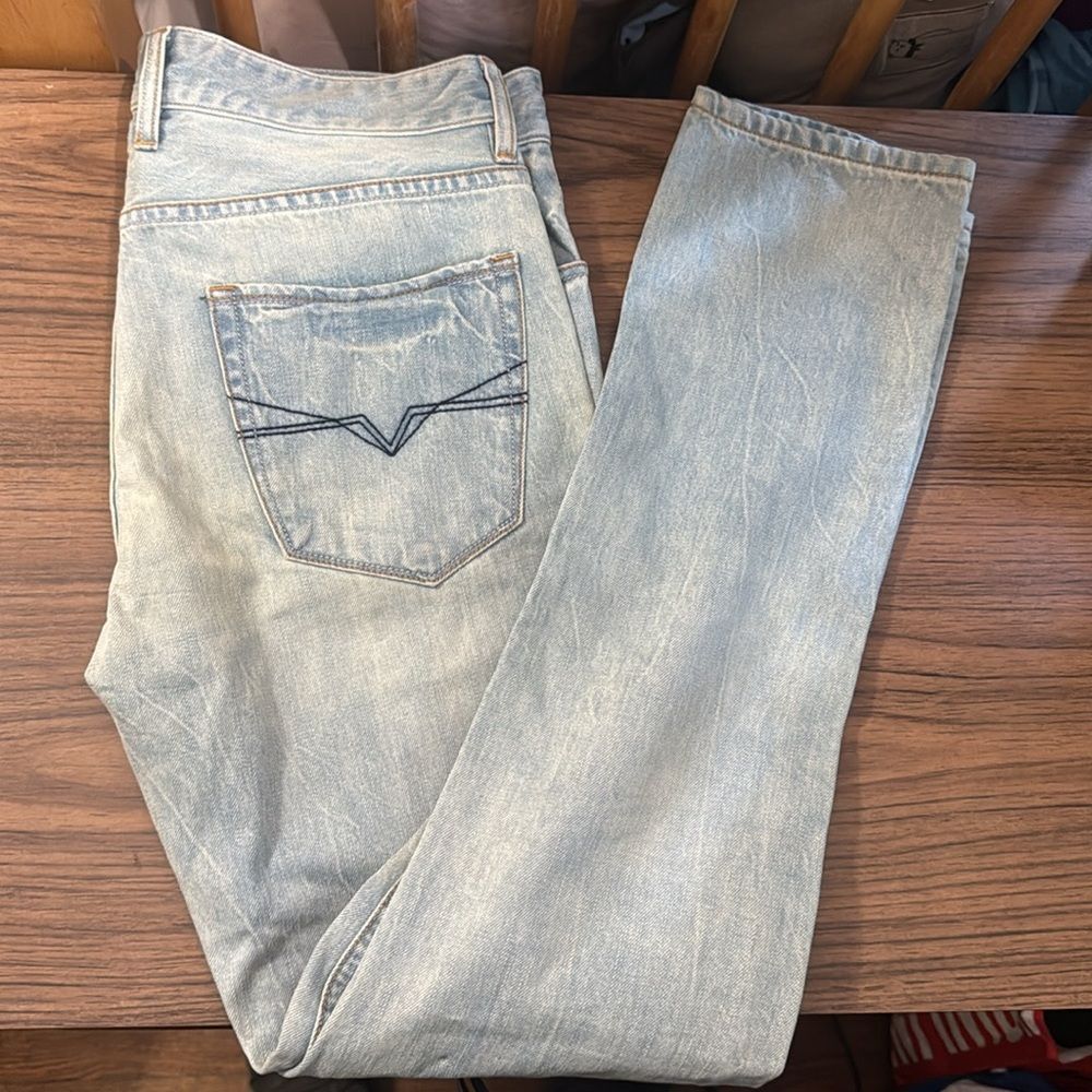 Mens No Brand Light Blue Denim Straight Leg Denim Jeans